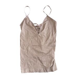Aeropostale Beige Striped Tank Top